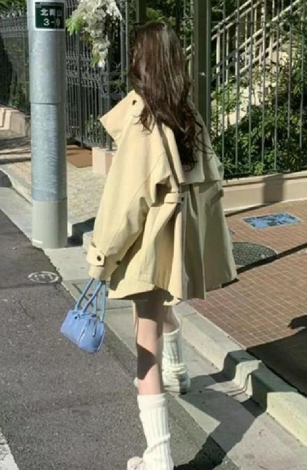 여친룩 데이트룩 겨울 파카 코트 트렌치 재킷 맥시 롱 오버코트 캐주얼 오버사이즈 바람막이 카키 프리 사이즈 - 상세 이미지 2