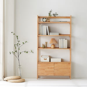 까르엠가구 오브유 높은 4단 책장 책꽂이 고무나무 원목 전면 H형 900 솔직 후기 | 실제 배치 사진 포함 - 상품 이미지 1