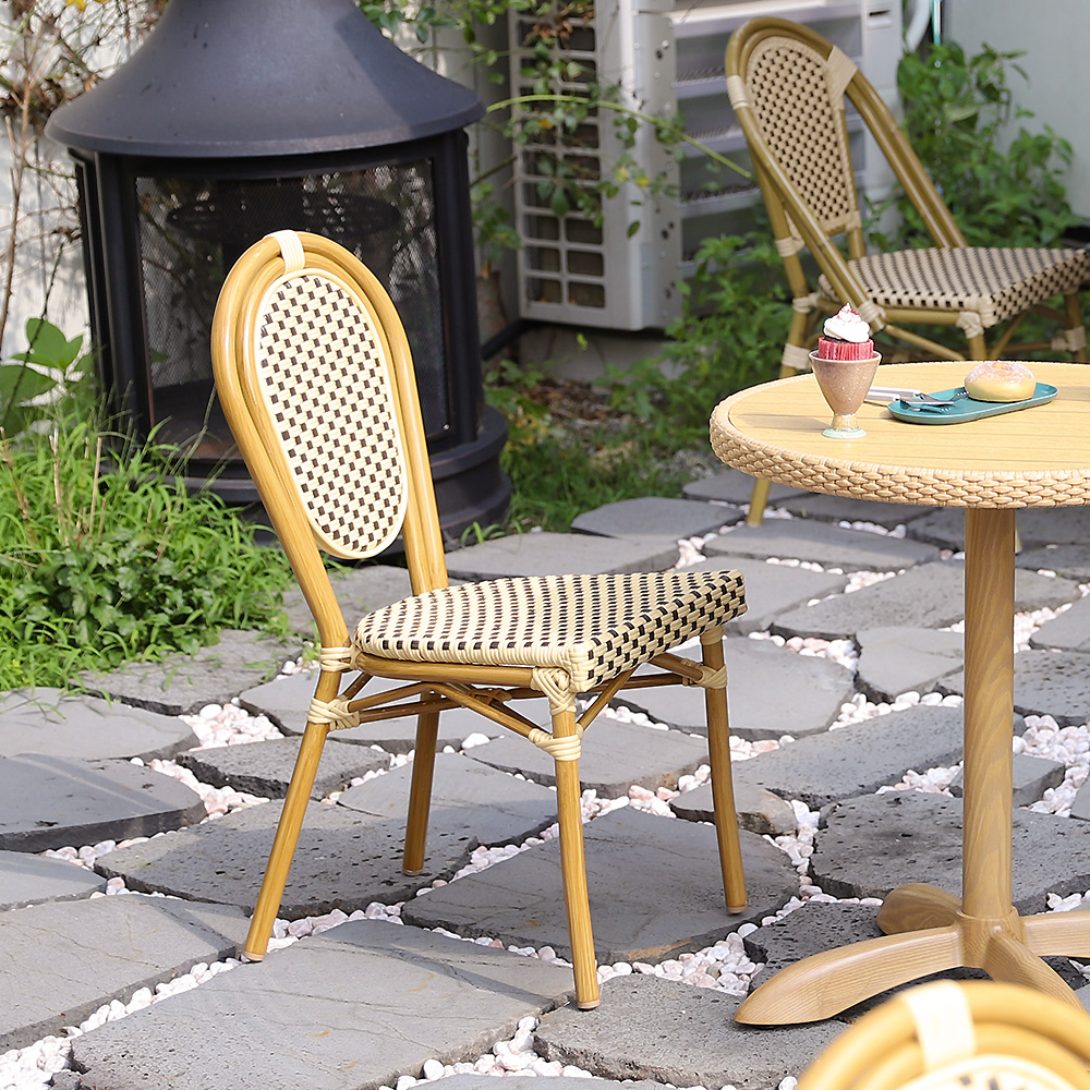 루시아 체어 야외용 라탄 체어 알루미늄 카페 레스토랑 식당 의자