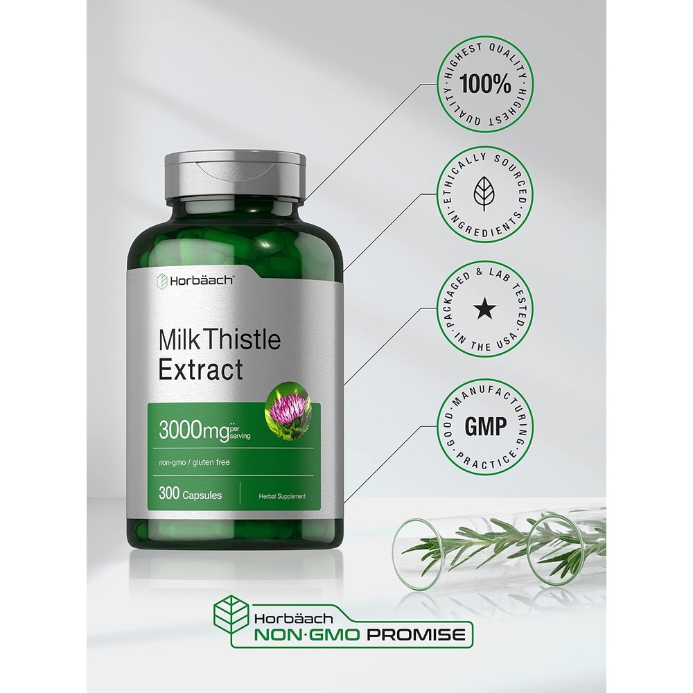 호바흐 밀크씨슬 엉겅퀴 추출물 3000mg 300 캡슐 - 상세 이미지 5