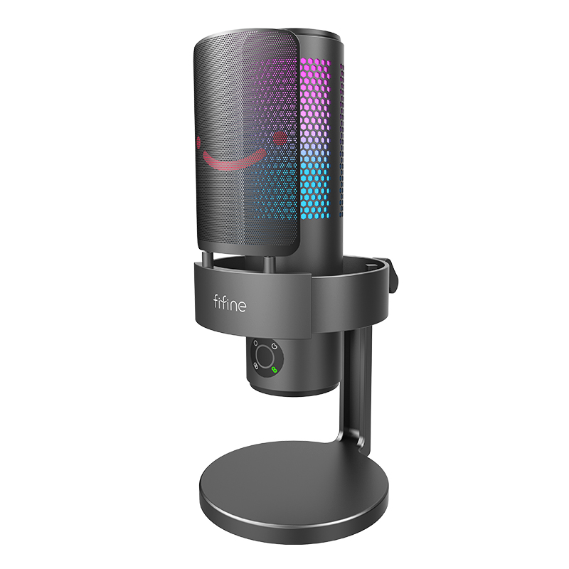 FIFINE A9 USB 마이크 있는 제어 가능한 RGB 라이브 방송 게임용 - 메인 이미지