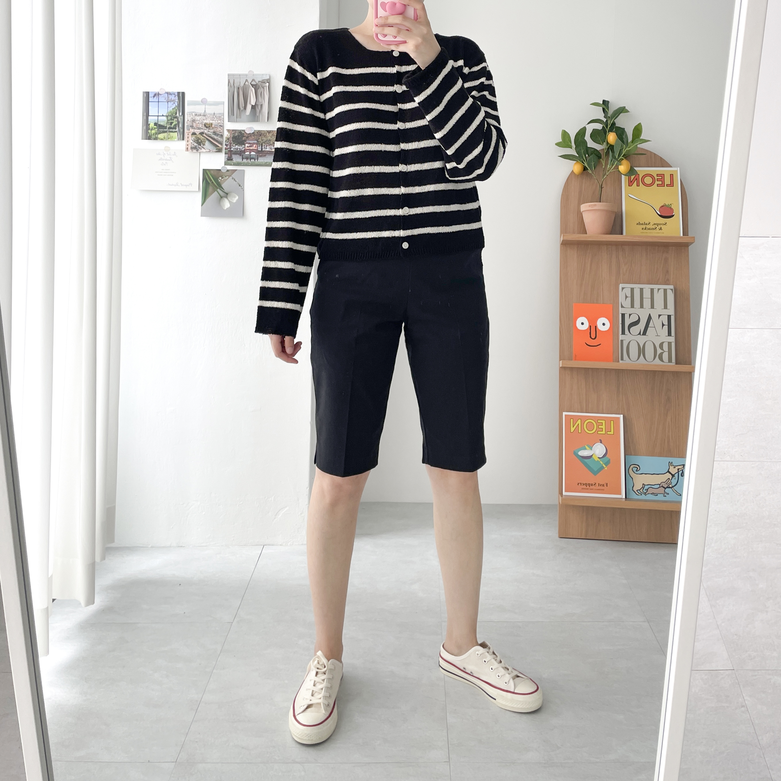 간절기가디건 긴팔 스트라이프가디건 가을 부클가디건 이미지 7