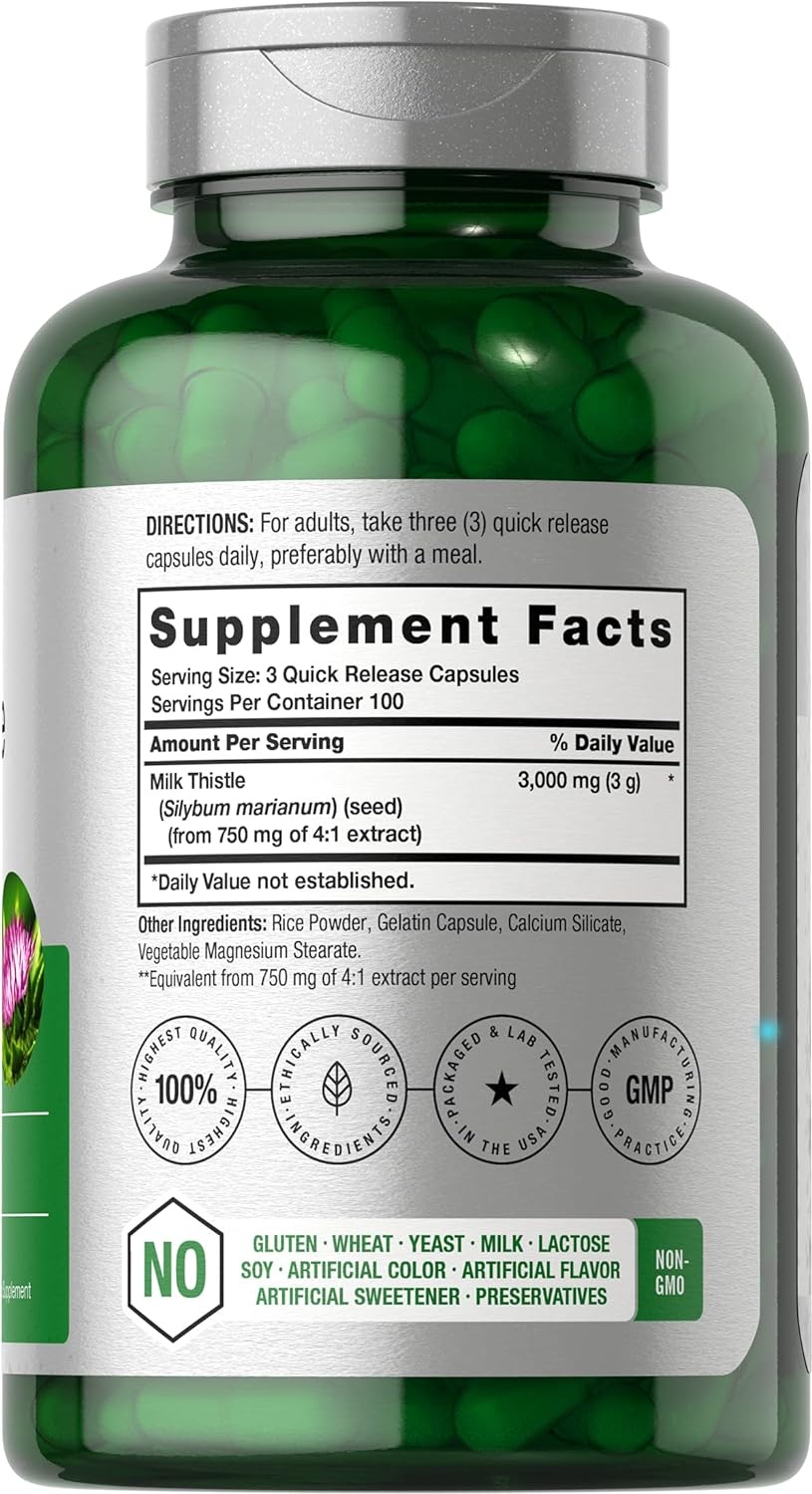 호바흐 밀크씨슬 엉겅퀴 추출물 3000mg 300 캡슐 - 상세 이미지 2