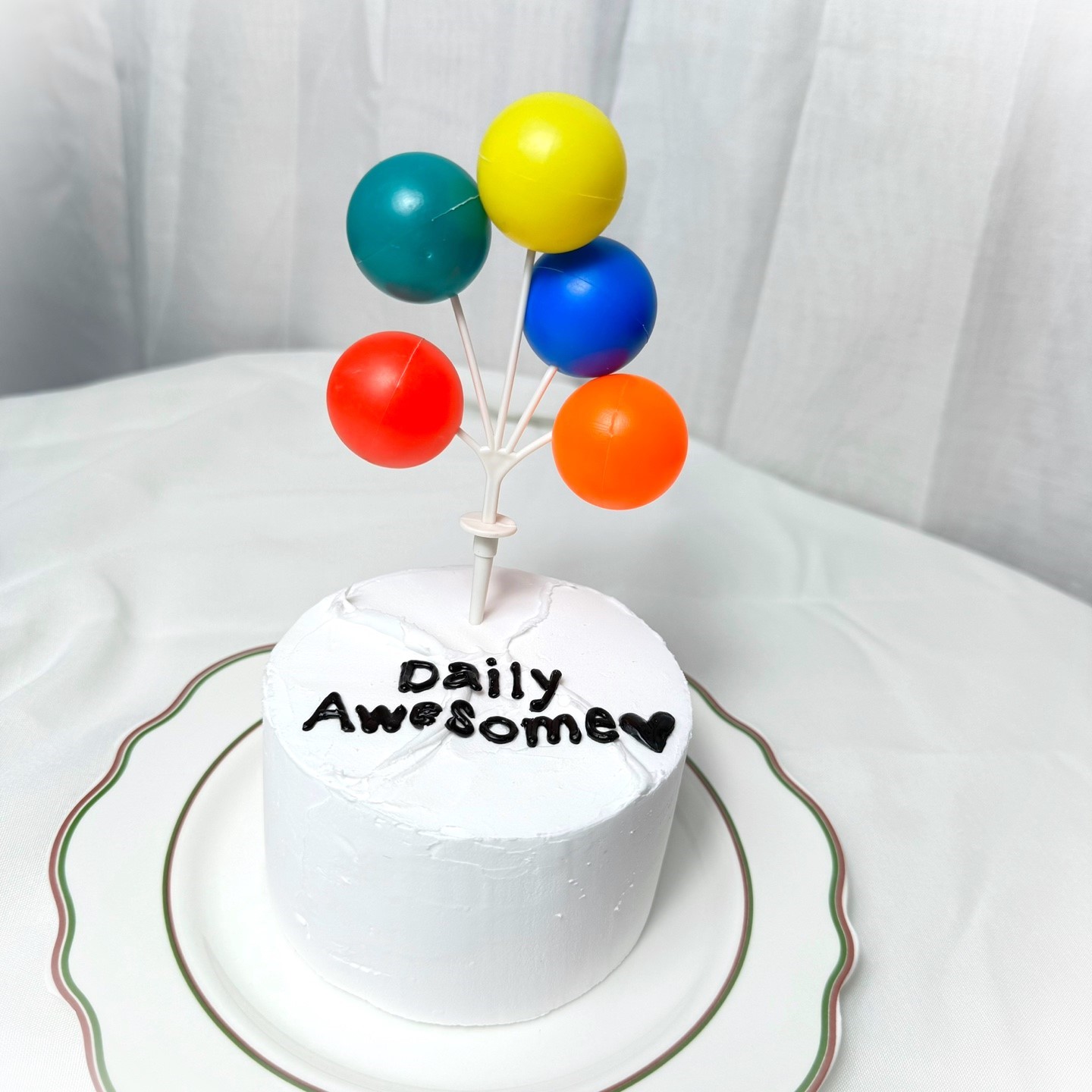 케이크 풍선토퍼 레인보우 생일초 데코픽 - 상세 이미지 3