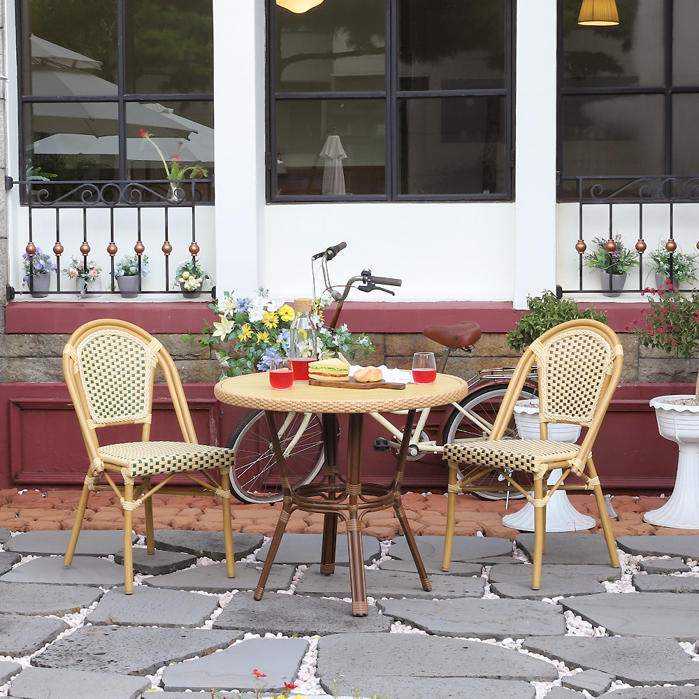 단다 야외용 라탄 체어 알루미늄 카페 레스토랑 식당 의자