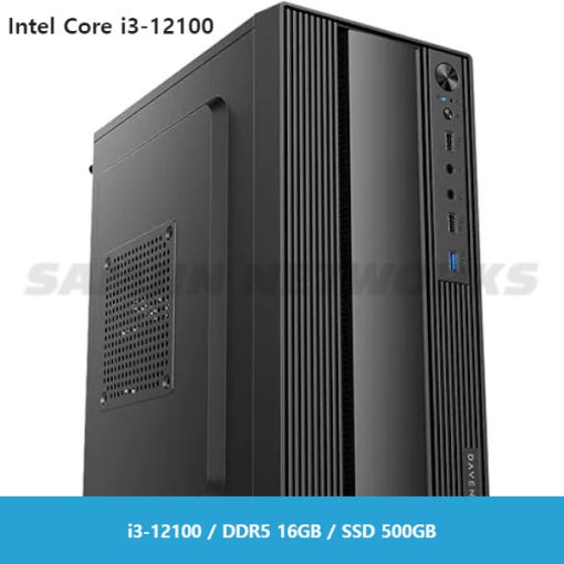 PCKOREA i3-12100 내장그래픽 업무처리용/학습용 조립컴퓨터 PC [i3-12100/DDR5 16GB/SSD500GB]