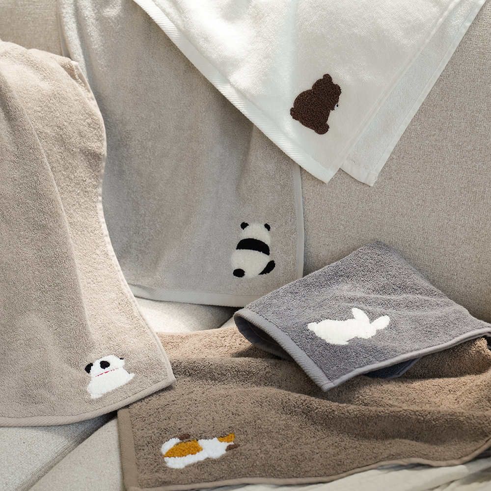 송월타올 동물 스탠다드 100 오코텍스 집들이 수건 선물 30수 150g