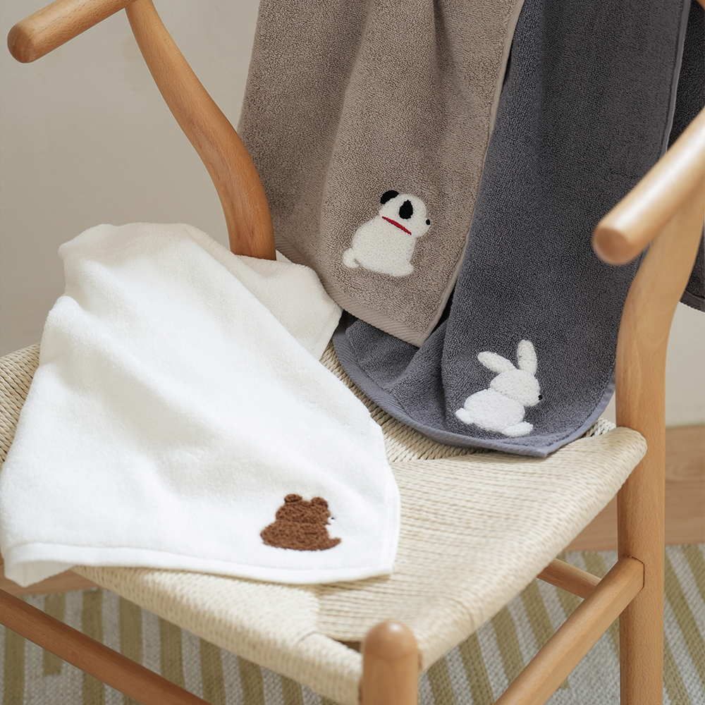 송월타올 동물 스탠다드 100 오코텍스 집들이 수건 선물 30수 150g