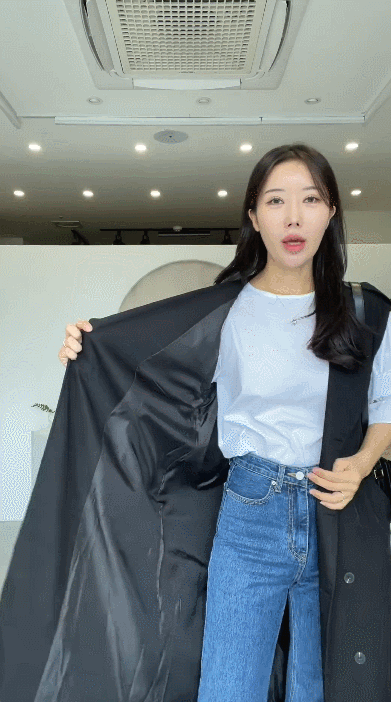 3color 재즈 노카라 루즈핏 여성 가을 트렌치코트 베스트 상세 이미지 37