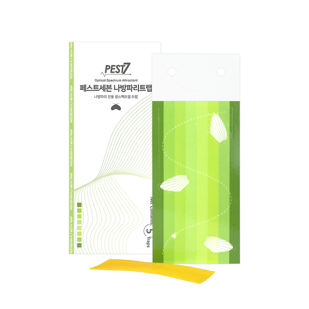 페스트세븐 나방파리 트랩 (5개입) 퇴치 화장실 날파리 날벌레 쇠 흡혈 파리 벼룩파리 원인 살충제 박멸 제거 끈끈이 약 법