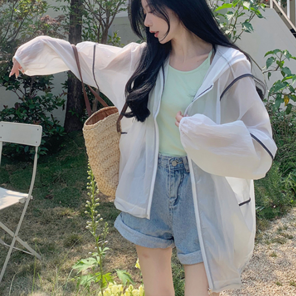 여자 바람막이 후드 간절기 봄 가을 여성 점퍼 경량 자켓 20대 오버핏 데일리 캐쥬얼 - 상품 이미지