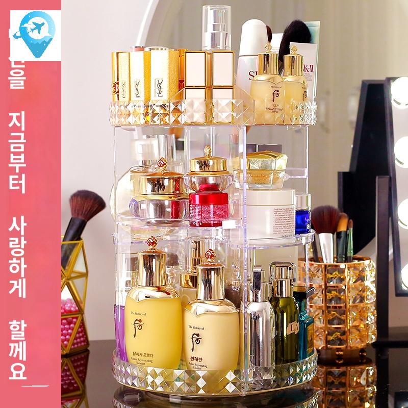 투명 정리대 화장품수납함 브러쉬 회전 다용도 - 상세 이미지 2