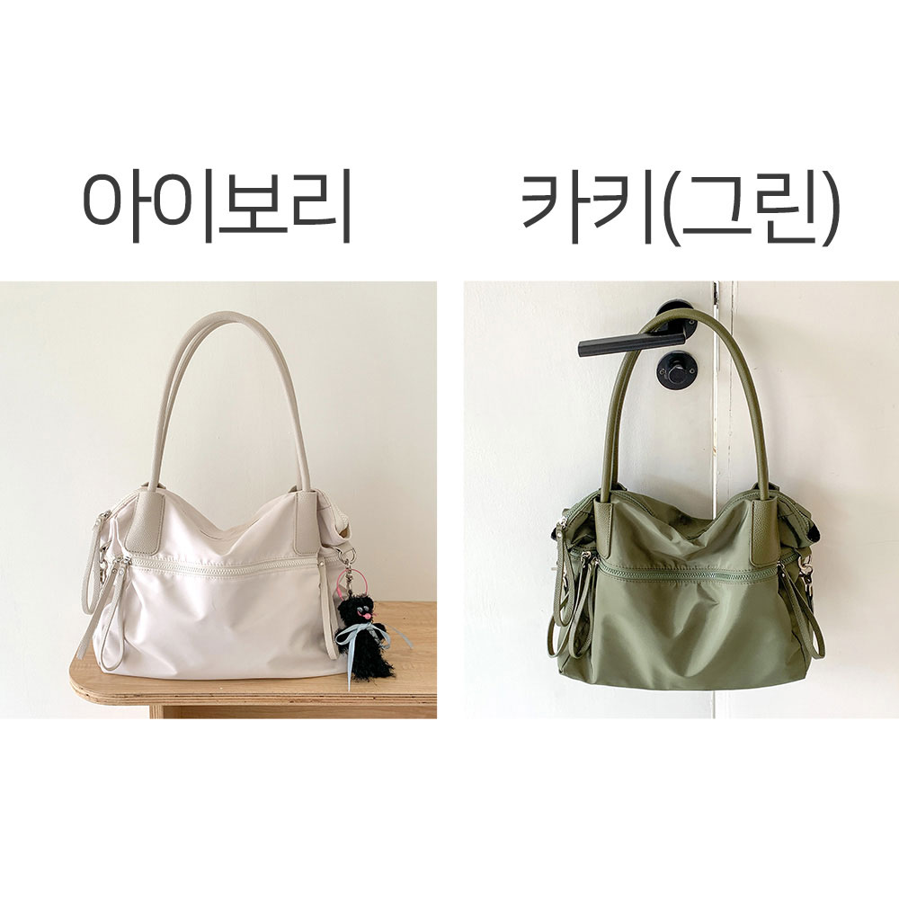 가벼운 나일론 빅사이즈 크로스 숄더백 여대생 대학생 가방 엄마 외출 경량 큰 숄더백 가방 - 상세 이미지 3