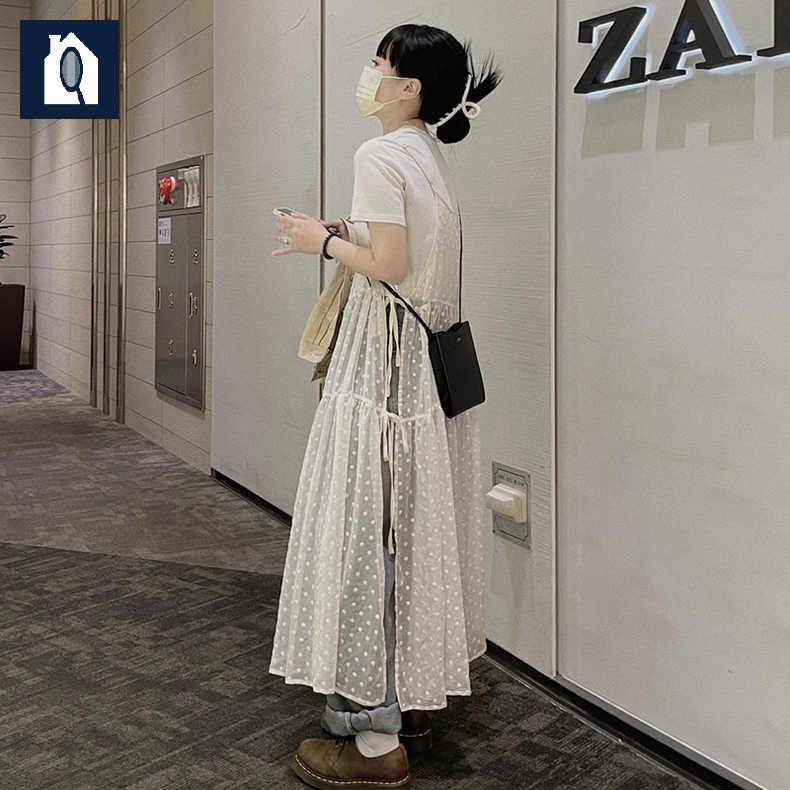 시스루레이어드원피스 뷔스티에 레이스 끈나시 - 상세 이미지 3
