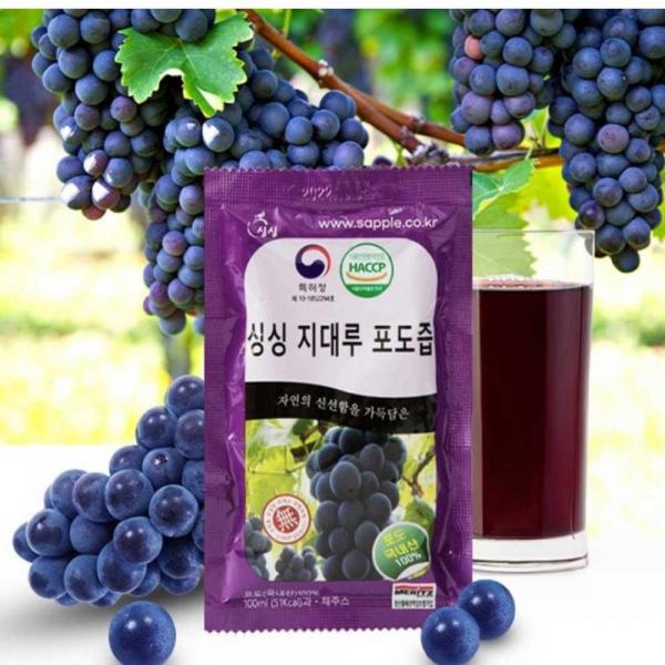 국내산 새콤달콤 포도즙 100mlx30포 진한 포도착즙 국산안심원료 HACCP인증 : 다퍼가게365