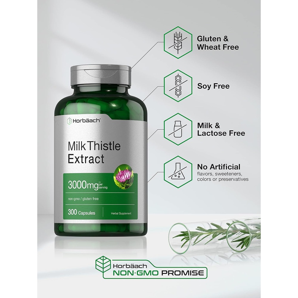 호바흐 밀크씨슬 엉겅퀴 추출물 3000mg 300 캡슐 - 상세 이미지 4