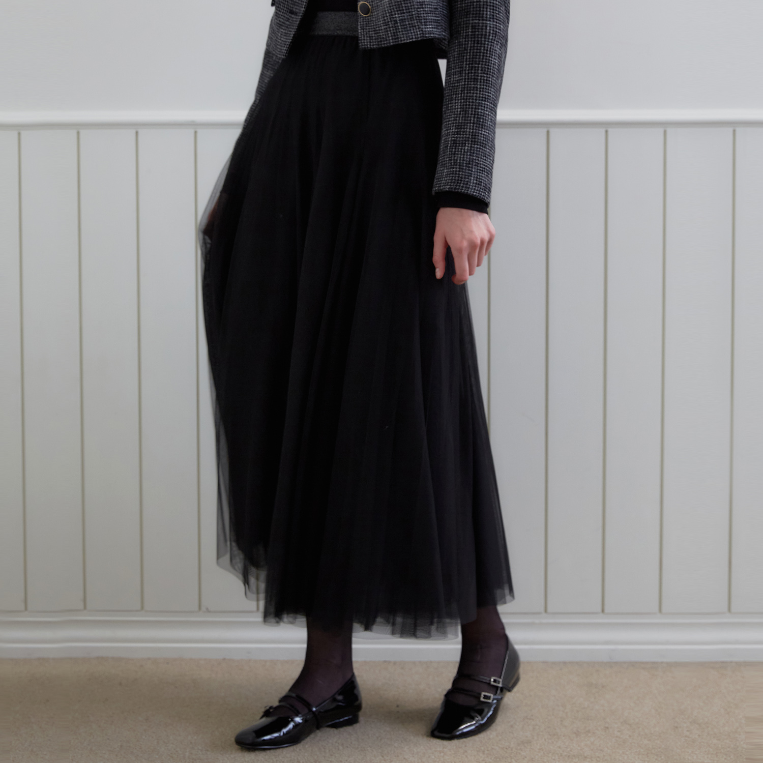 [제로스트릿][4컬러] 롱 플레어 샤 스커트 LONG FLARE SHA SKIRT - 상세 이미지 5