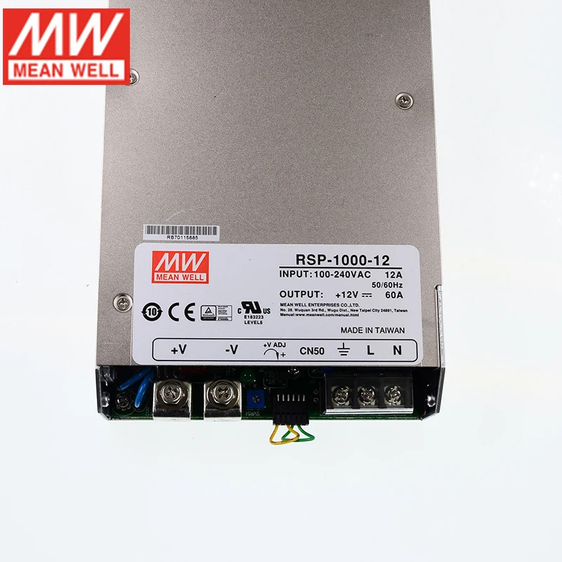 RSP-1000-12 MEAN WELL 스위칭 전원공급장치 110V/220V AC 12V DC 60A 720W 변압기 프로그래밍 가능전원공급장치 병렬로