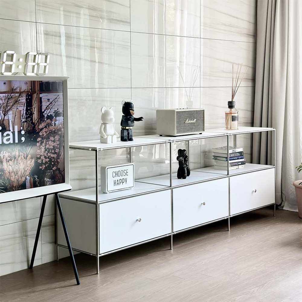 이노센트 스틸라 미드센츄리 2000 높은 모듈 거실장 104182 선반형 2000mm, 화이트