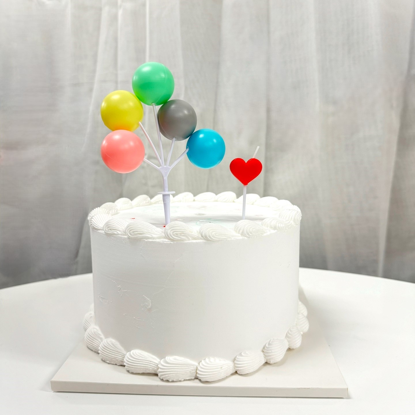 케이크 풍선토퍼 레인보우 생일초 데코픽 - 상세 이미지 2