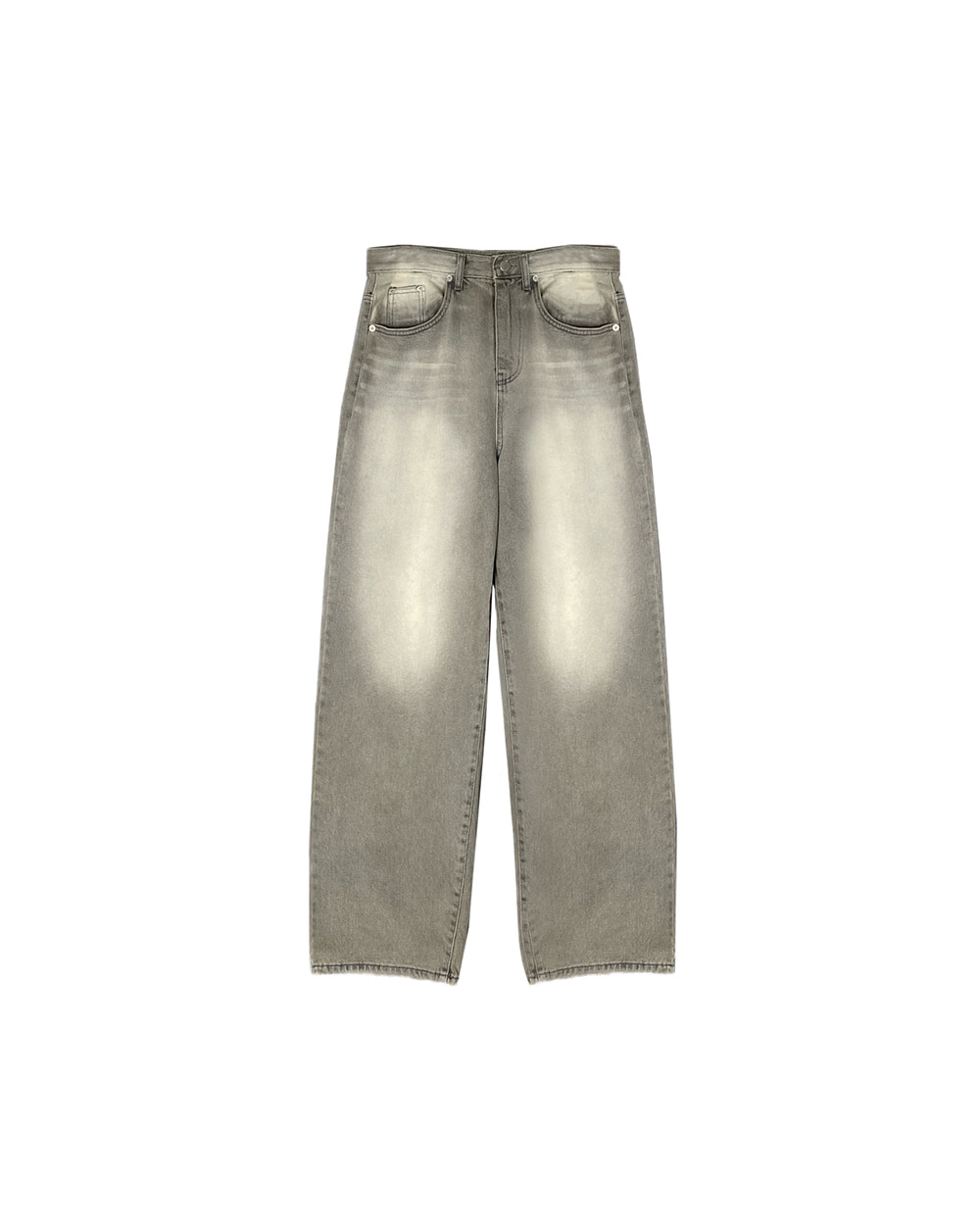 Salt Desert Denim PT,남자 샌드그레이 워싱 와이드 빈티지 데님 팬츠 바지 : 프롬투미