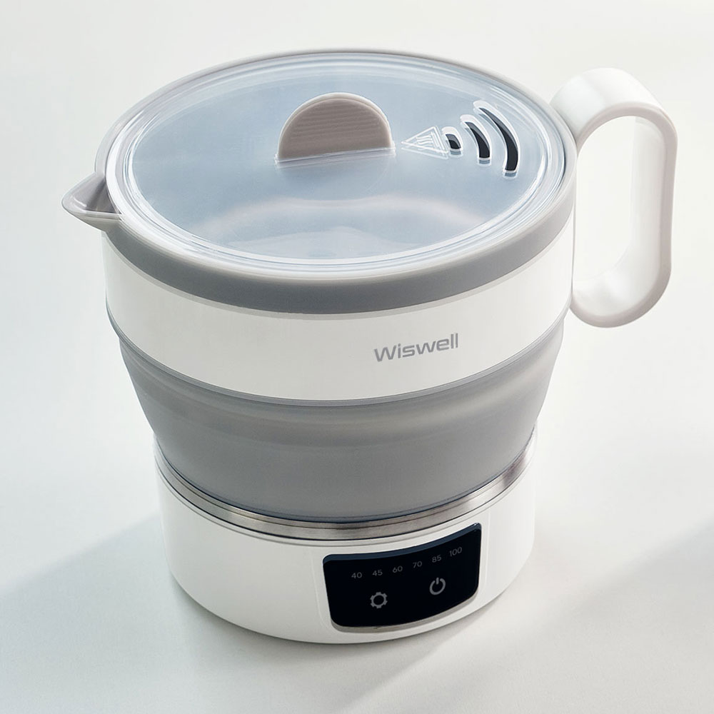위즈웰 더Plus 전기포트 프리볼트 접이식 폴딩 휴대용 여행용 전기 커피포트 분유 냄비 WK3626