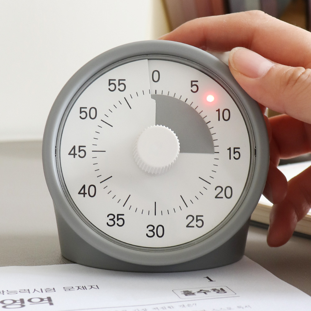 빌라드하우스 티엠포 무소음 타이머 구글 아날로그 스터디 쿠킹 뽀모도로 그레이 라운드