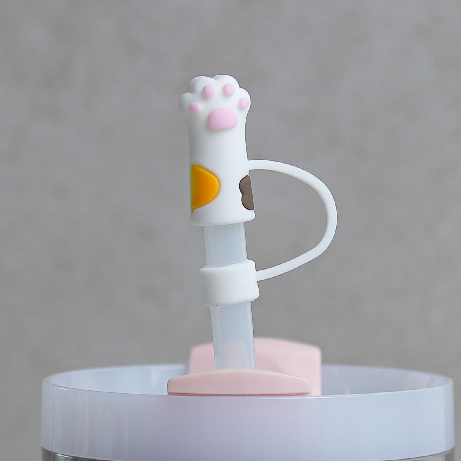 스탠리 텀블러 호환 빨대마개 10mm 빨대 뚜껑 캡 실리콘커버 노란오리 - 상세 이미지 2