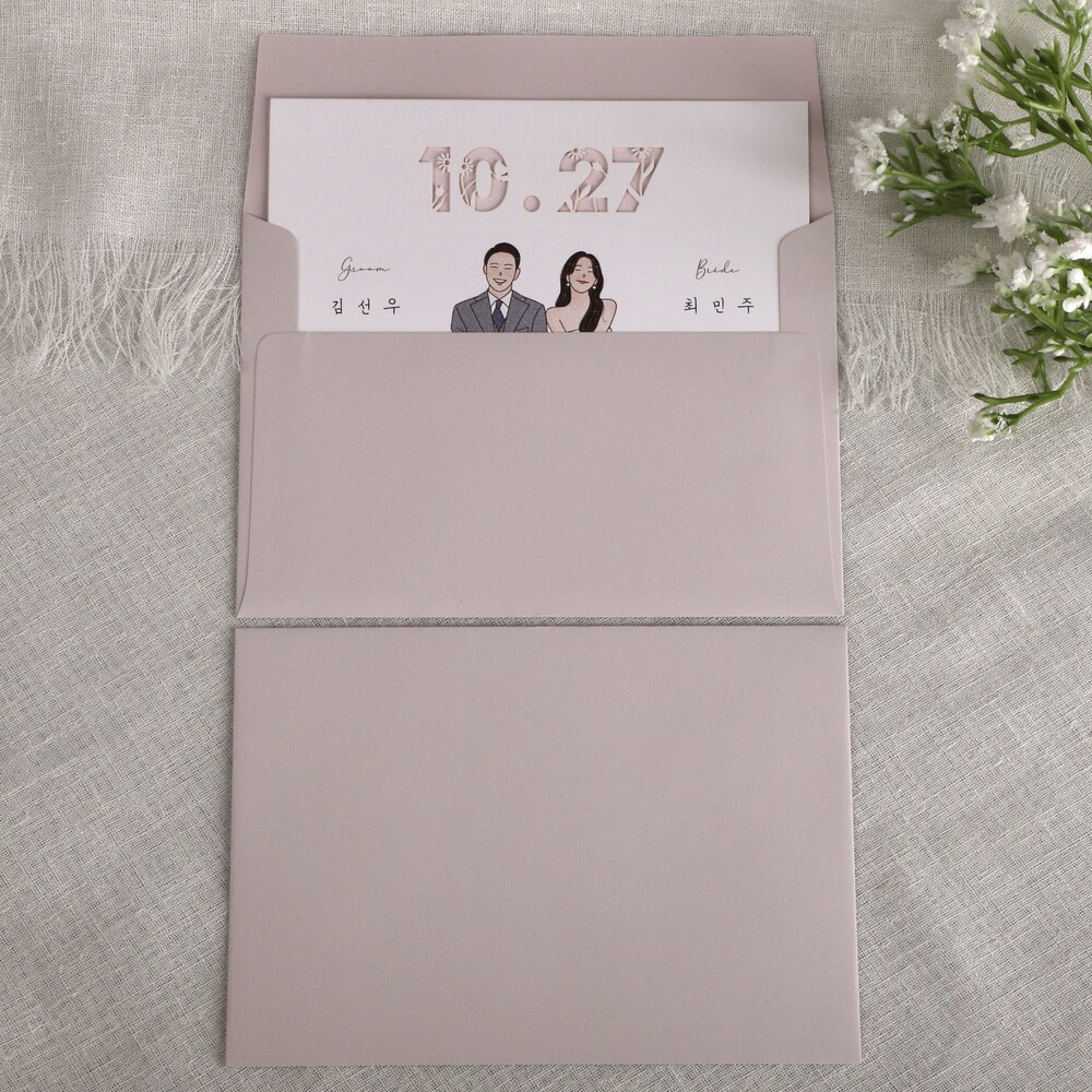 [자체 제작] 160x112mm 청첩장 초대장 웨딩 축하 엽서 감사 봉투 50p 이미지 3