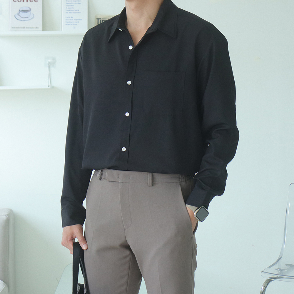 남자 셔츠 링클프리 정장 빅사이즈 흰색 남방 남자와이셔츠 - 상세 이미지 3
