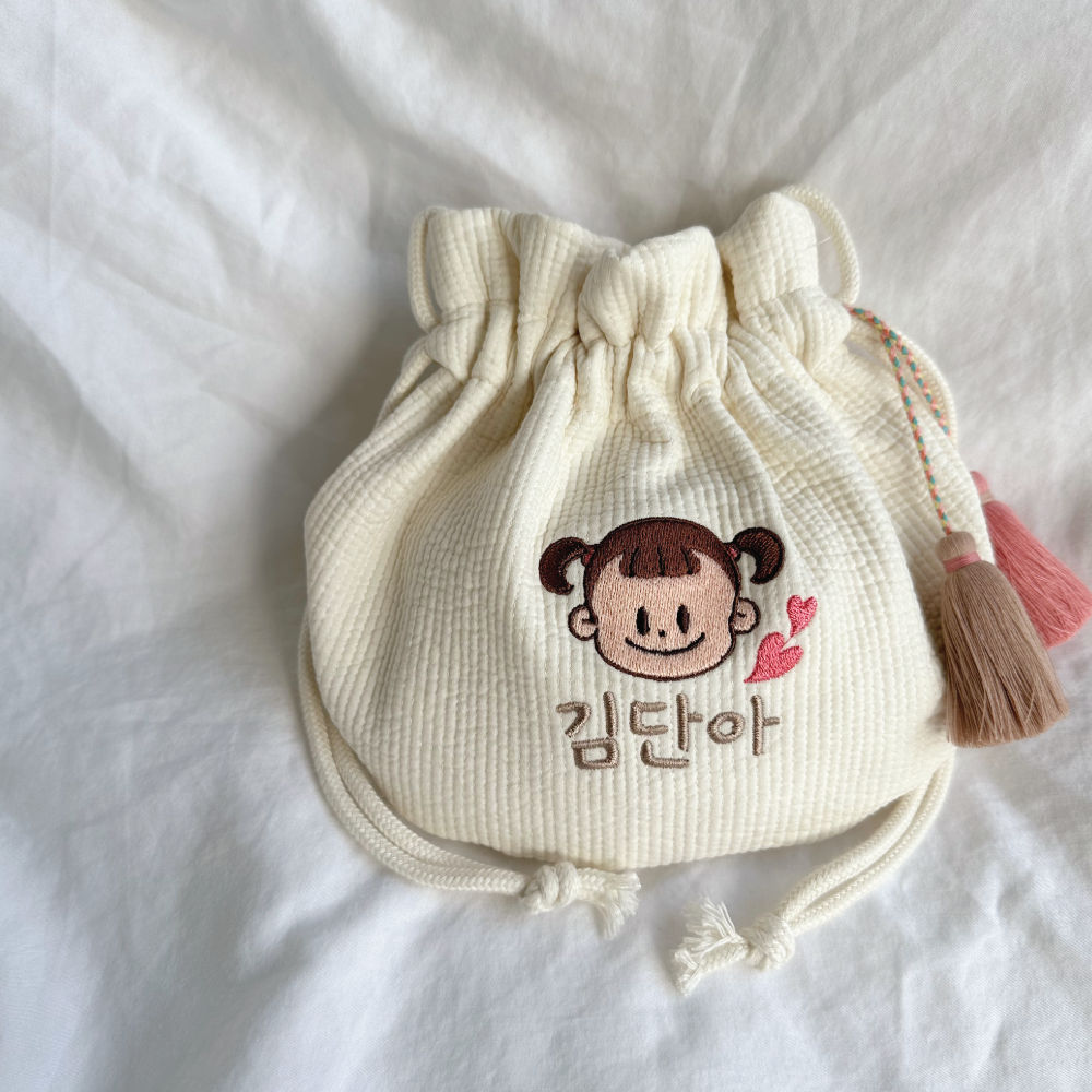 (태슬포함) NEW 자수 용돈가방 아기 복주머니 명절 설 추석 선물 세뱃돈 양면가능