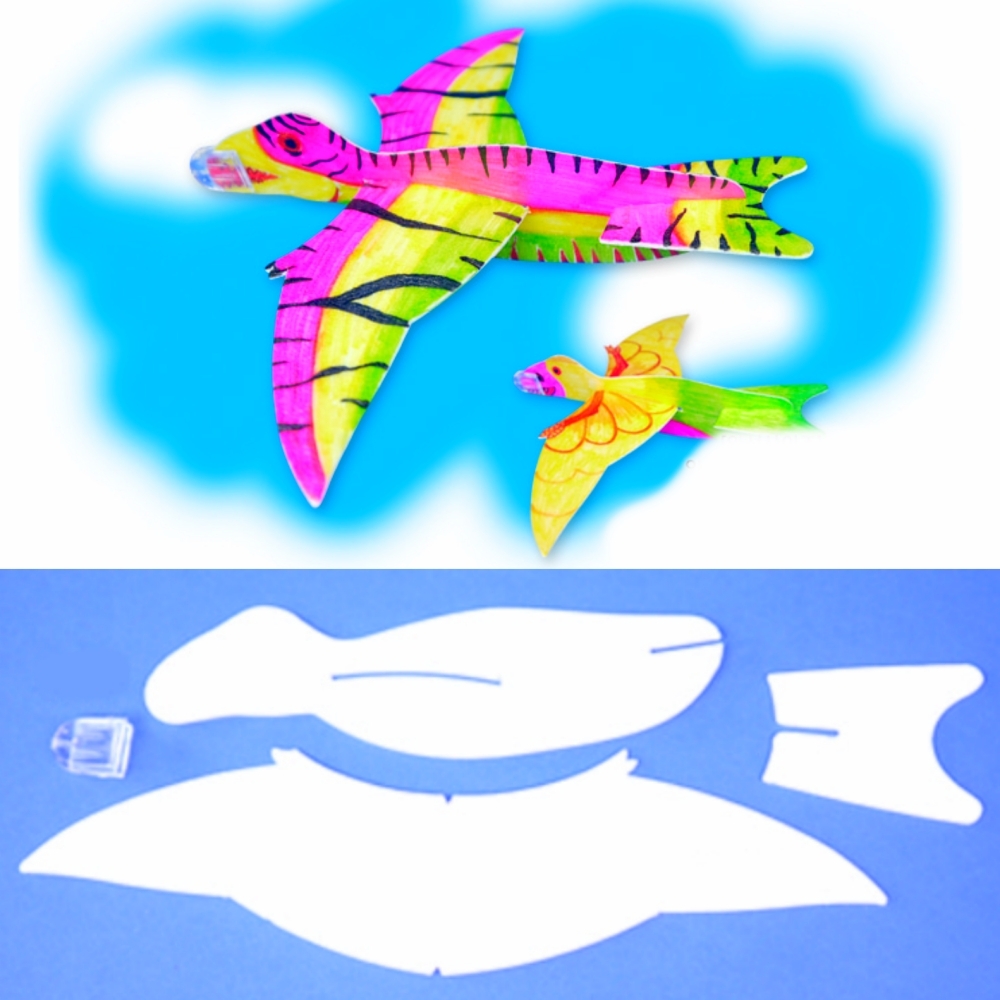 우드락조립 익룡모양 색칠도안 스티로폼글라이더만들기 4세트