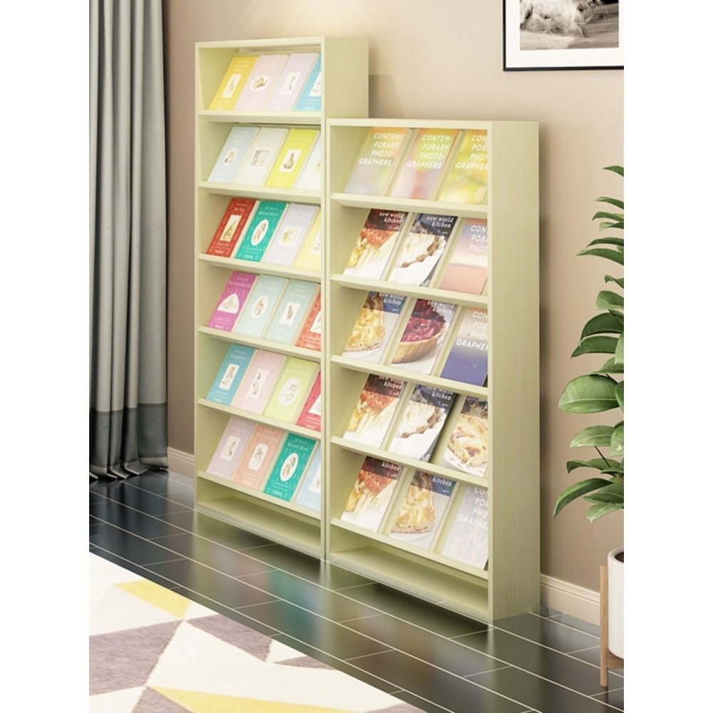 도서진열대 잡지 책 서점 학원 광고물 홍보물 원목 벽 3단폭 60cm - 상세 이미지 2
