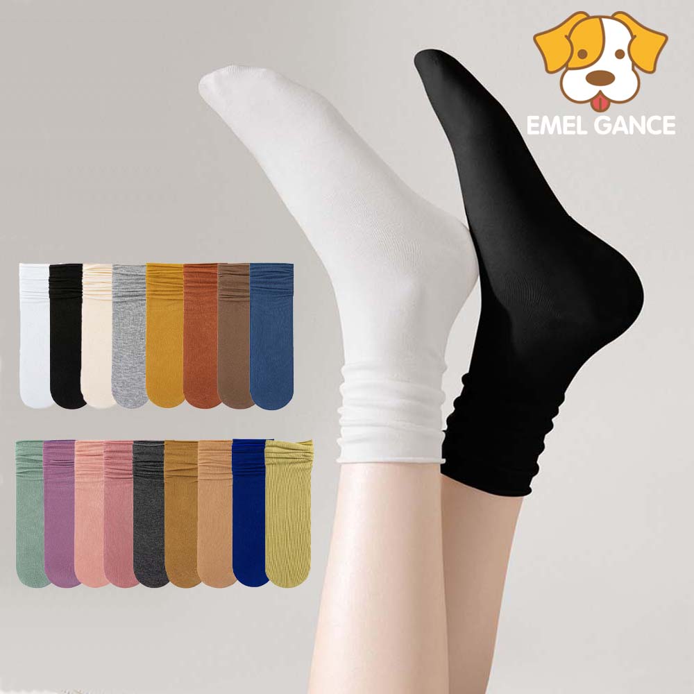 에멜강스 면 스타킹양말 6켤레 시스루 골지 무압박 얇은 양말 세트