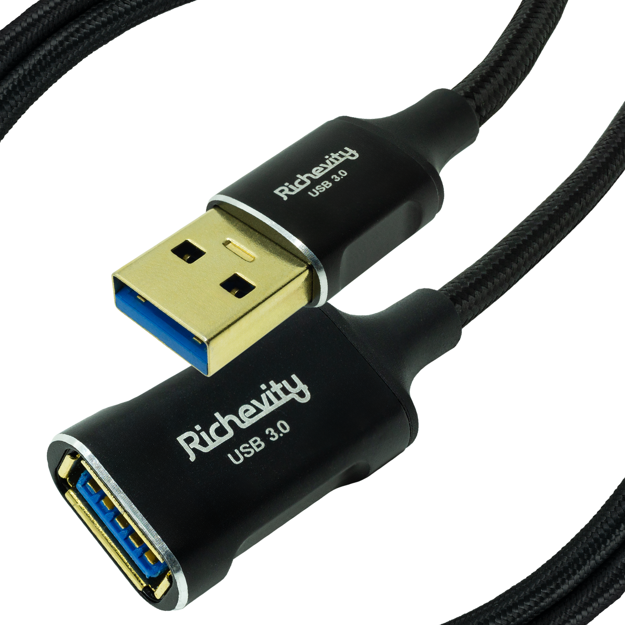 리체비티 USB 3.0 연장 케이블 데이터 전송 고속 충전 연장선 0.5m, 1개