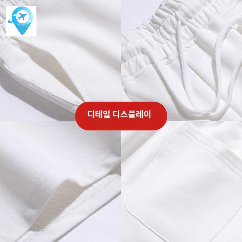캐주얼 흰반바지 남성 반바지 화이트 여름 - 상세 이미지 2