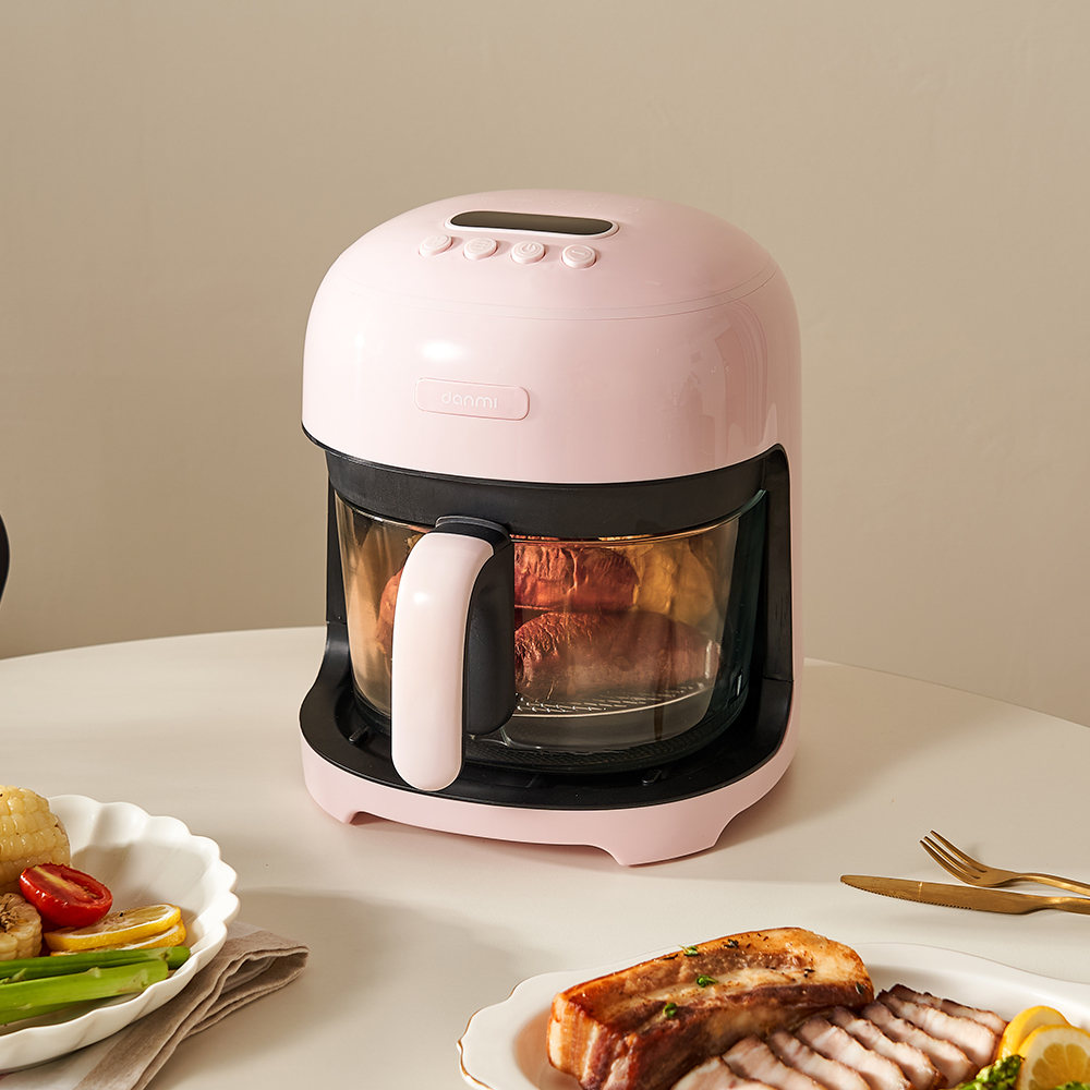 단미 유리 바스켓 글라스 에어프라이어 3.5L 소형 미니 에어프라이기