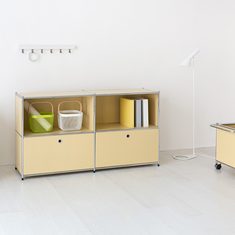 심플리 2x2 수납장 2문 BC017 1520mmx400mmx820mm, 2단, 솔리드베이지 8149.0442 - 상세 이미지 3