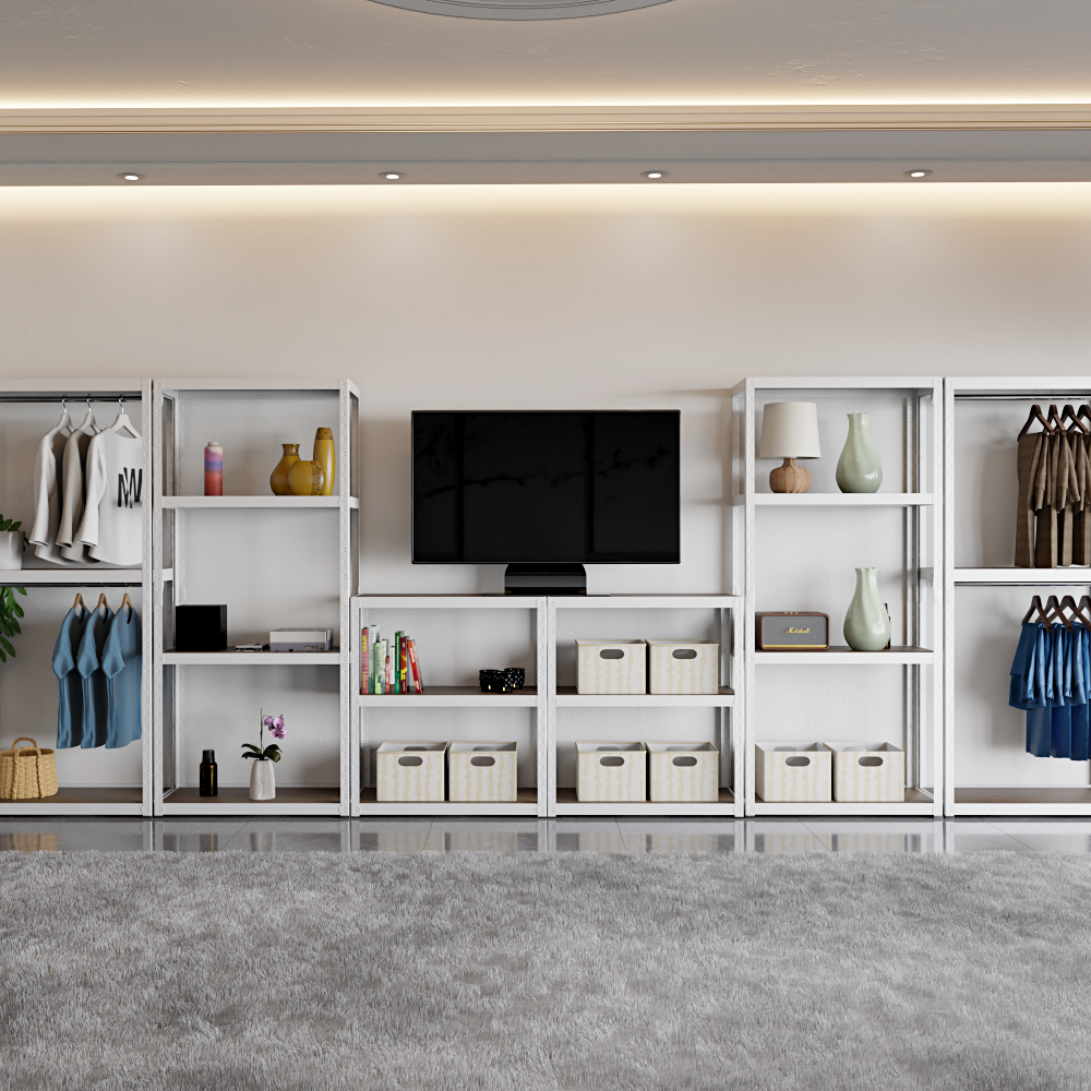 랙셈블 수납선반 다용도 다용도실 주방 선반 무볼트 팬트리 랙 랙셈블 8003001200 6단