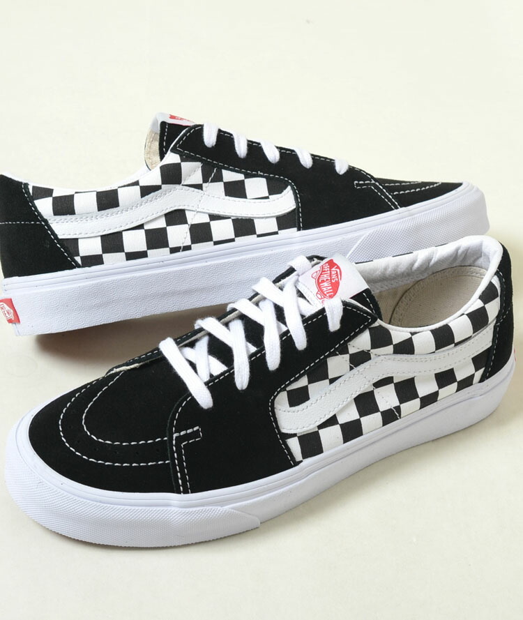 반스 VANS 스케이트 로우 스웨이드 체커보드 스니커즈 SK8-LOW 블랙 - 상품 이미지