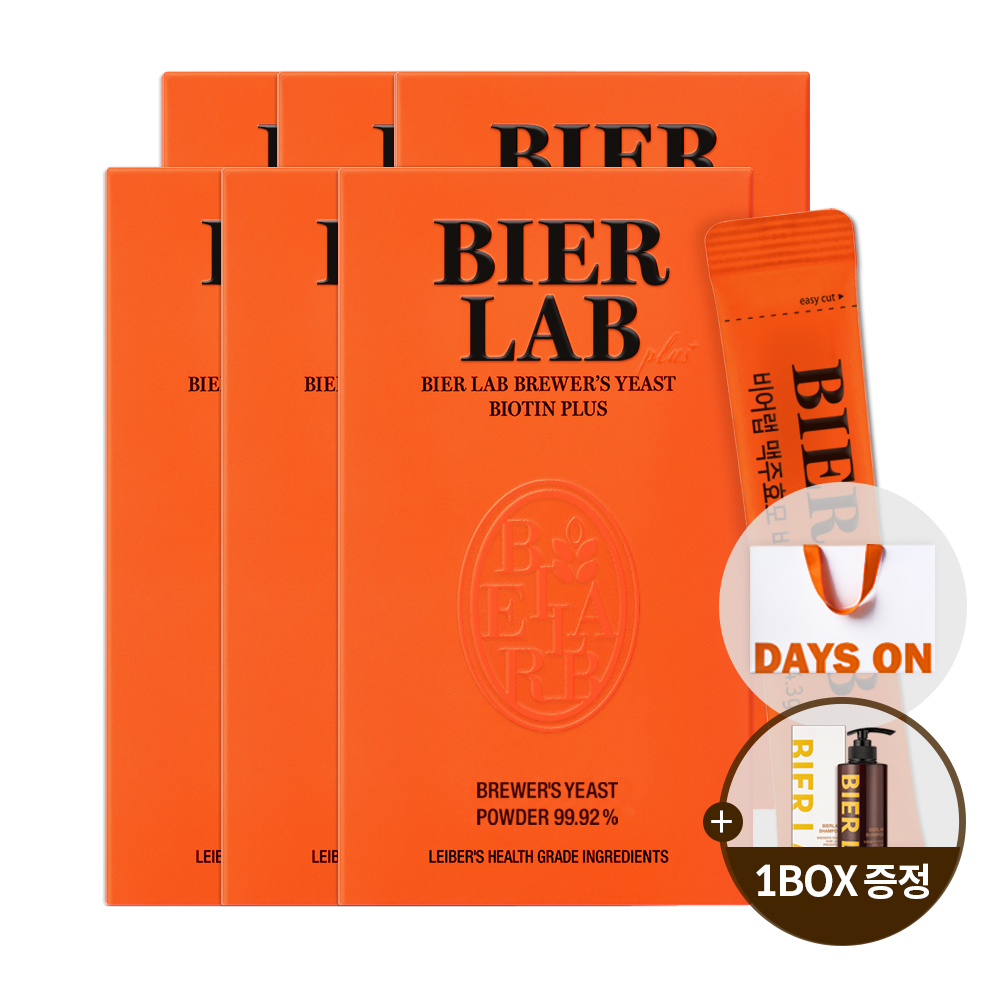 [쇼핑백 제공] 비어랩 독일 맥주효모 비오틴 플러스 환 6박스+탈모샴푸 1통