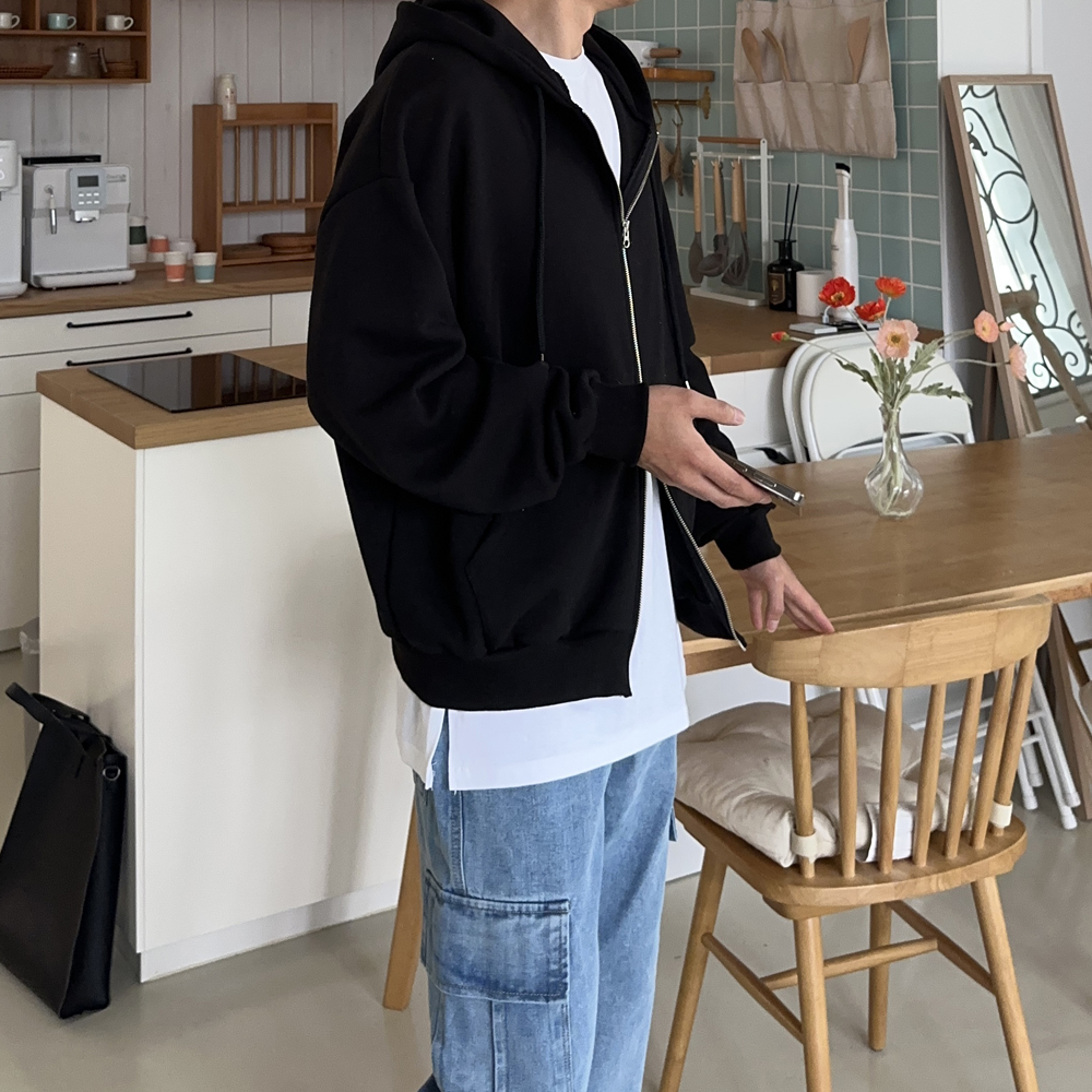 남자 후드집업 오버핏 커플 모자큰 집업 후드티 - 상세 이미지 2