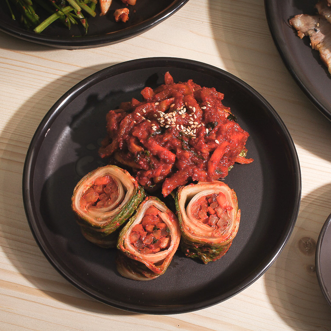 브라운 토기 멜라민 항아리 보쌈 수육 족발 접시10인치 - 상세 이미지 3