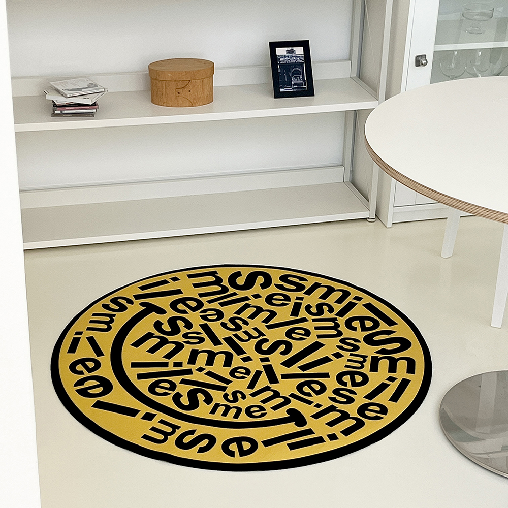 [에모프] 스마일 원형러그 카페트 미니러그 키즈러그