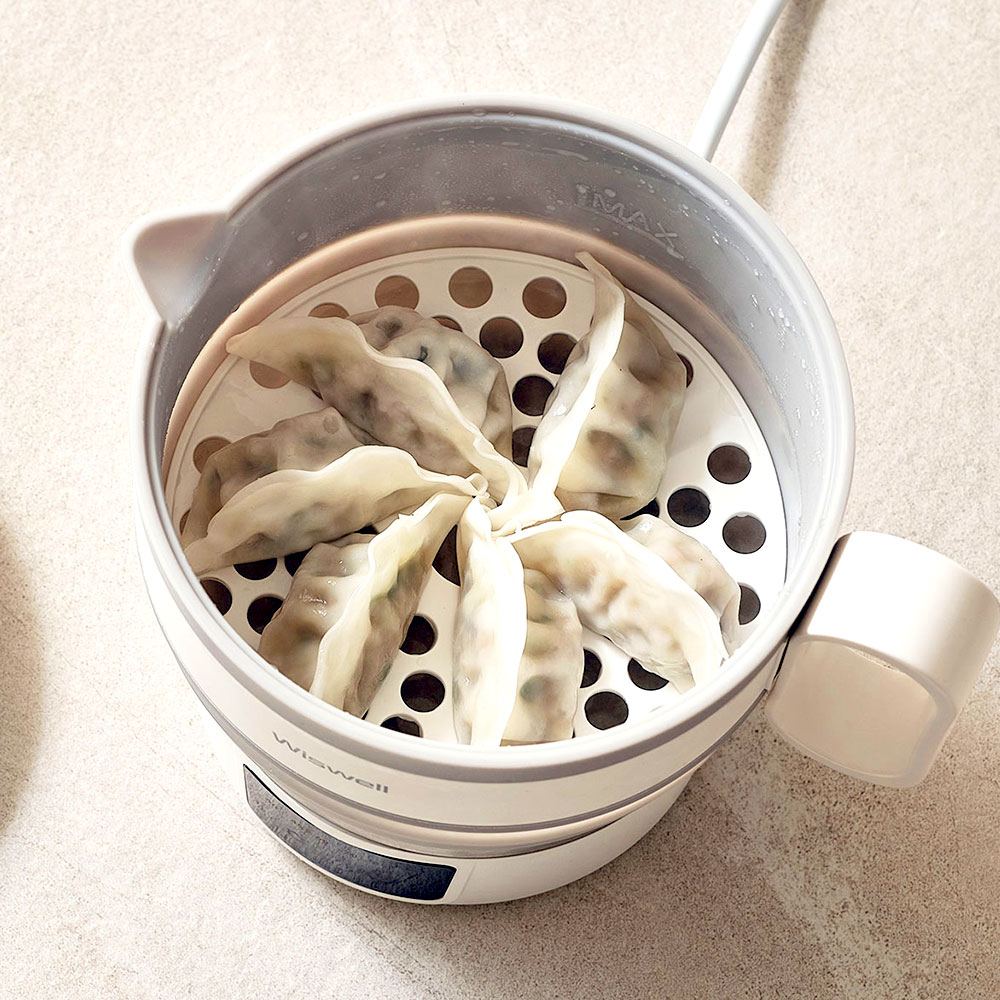 위즈웰 더Plus 전기포트 프리볼트 접이식 폴딩 휴대용 여행용 전기 커피포트 분유 냄비 WK3626