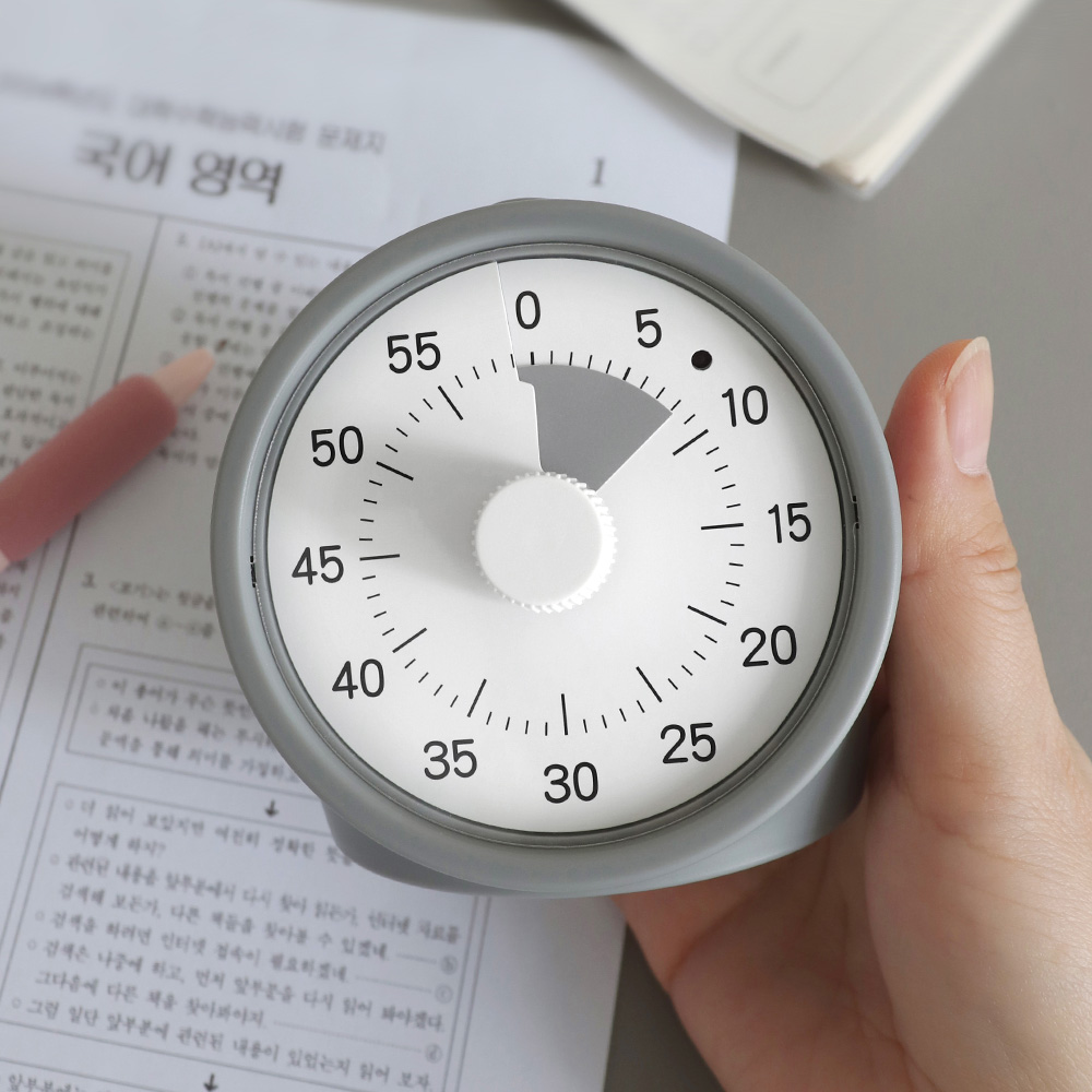 빌라드하우스 티엠포 무소음 타이머 구글 아날로그 스터디 쿠킹 뽀모도로 그레이 라운드