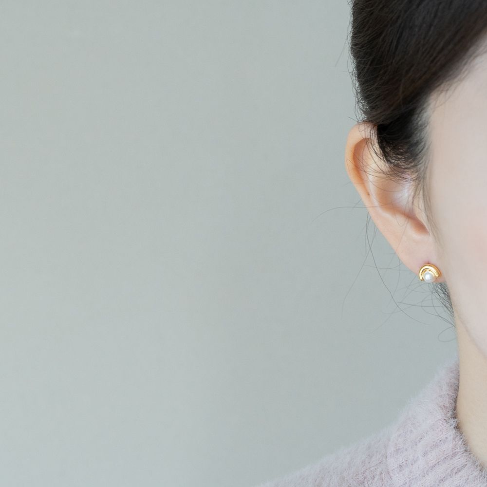 실버925 스와로브스키 U 진주 귀걸이 미니 - 상세 이미지 5