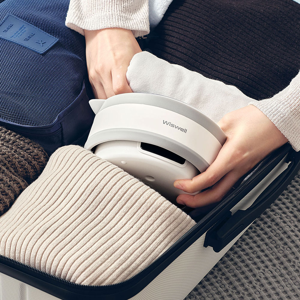 위즈웰 더Plus 전기포트 프리볼트 접이식 폴딩 휴대용 여행용 전기 커피포트 분유 냄비 WK3626