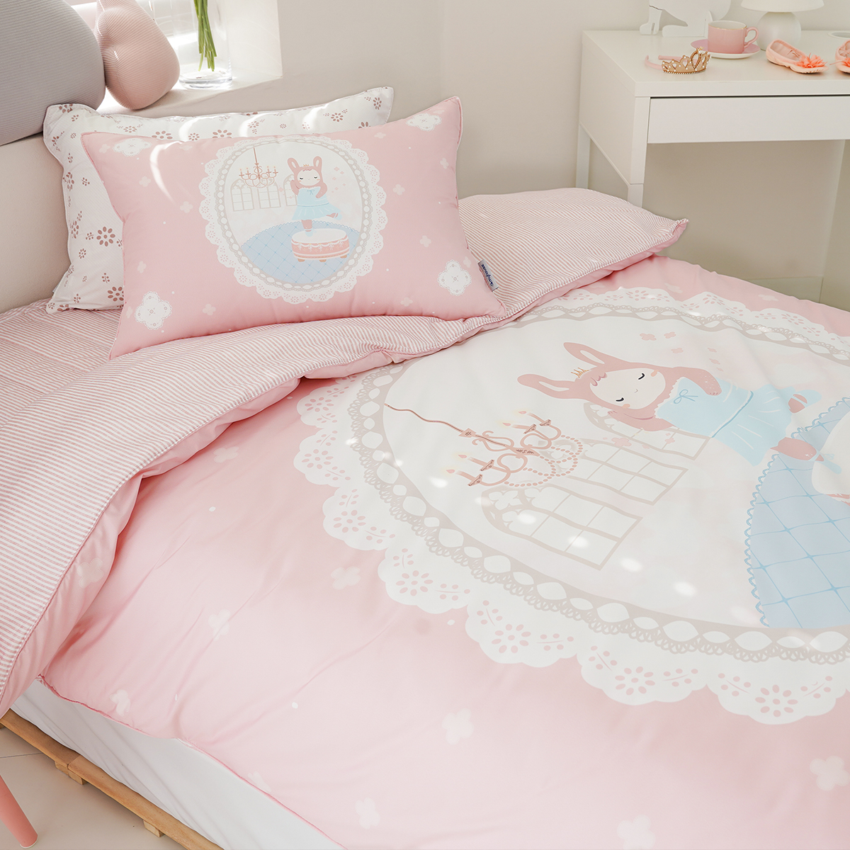 키덜트 취향저격 먼지없는 사계절 알러지케어 이불커버 베개세트 발레리나 릴리 (토끼), S.SS(싱글.슈퍼싱글겸용)
