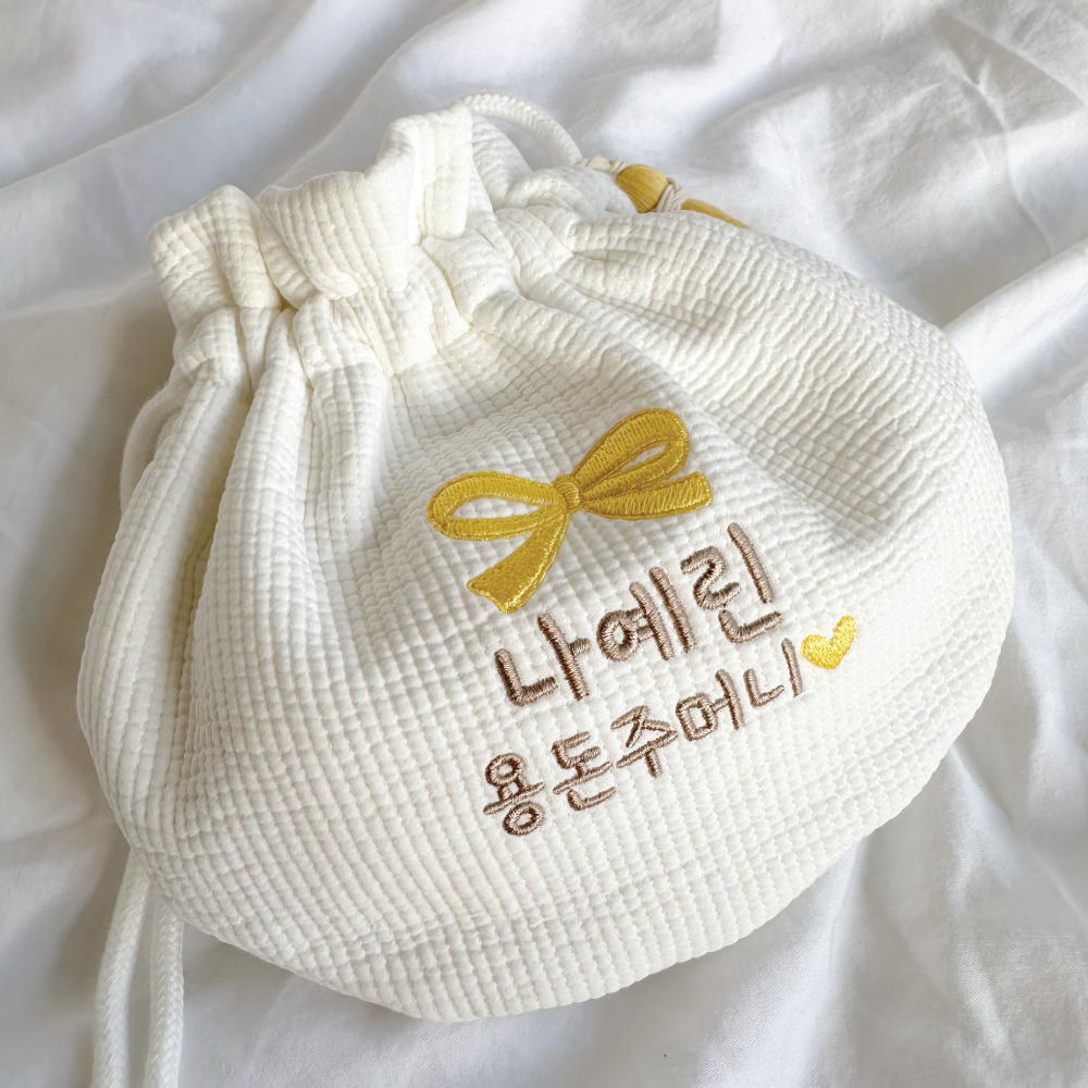 (태슬포함) NEW 자수 용돈가방 아기 복주머니 명절 설 추석 선물 세뱃돈 양면가능